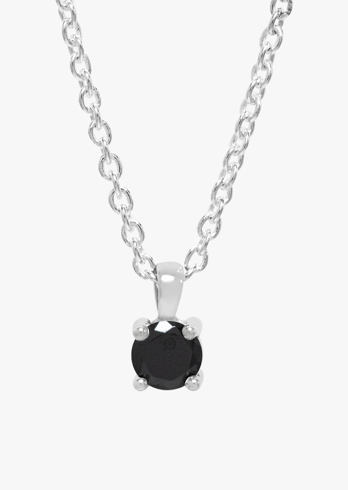 Tiny Black Crystal Necklace