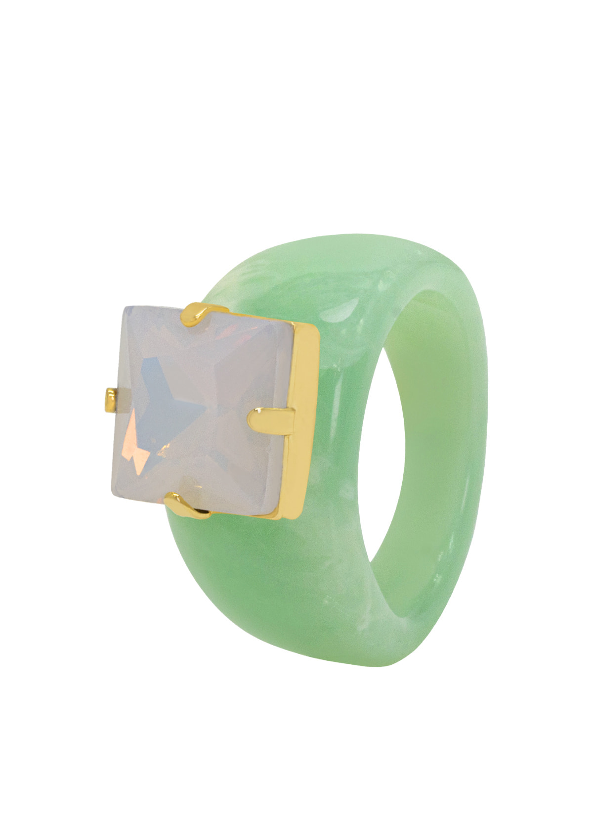 Square Emerald Ring